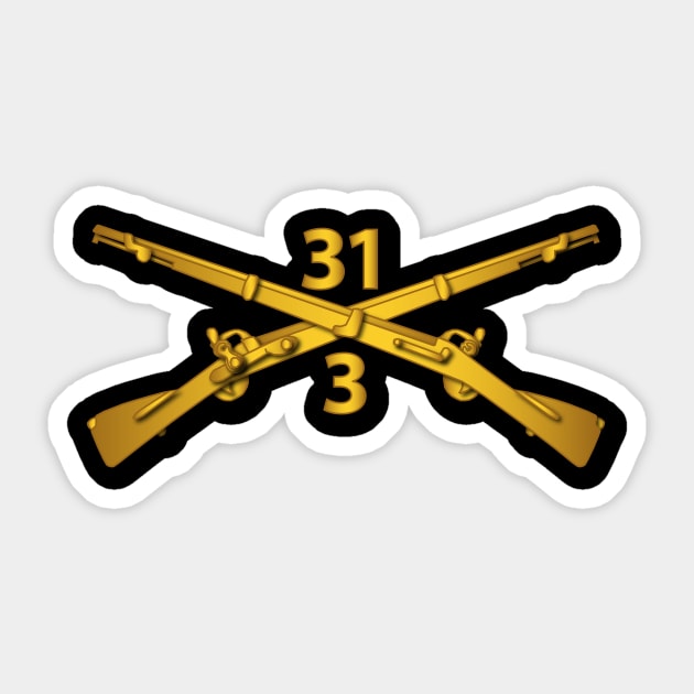 3rd Bn - 31st Infantry Regiment Branch wo Txt Sticker by twix123844